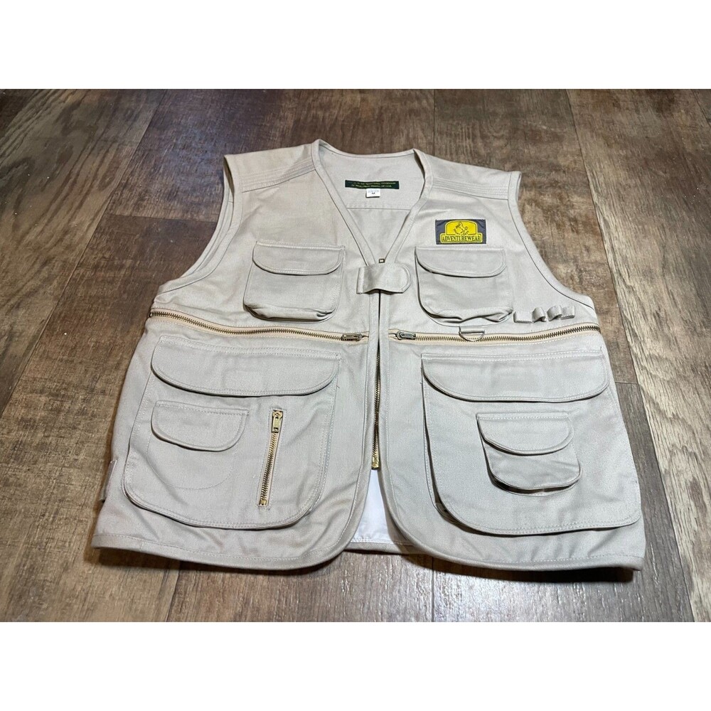Sport Horse Adventure Wear Ridding Vest Adult Medium M Tan Cargo Pockets Equine